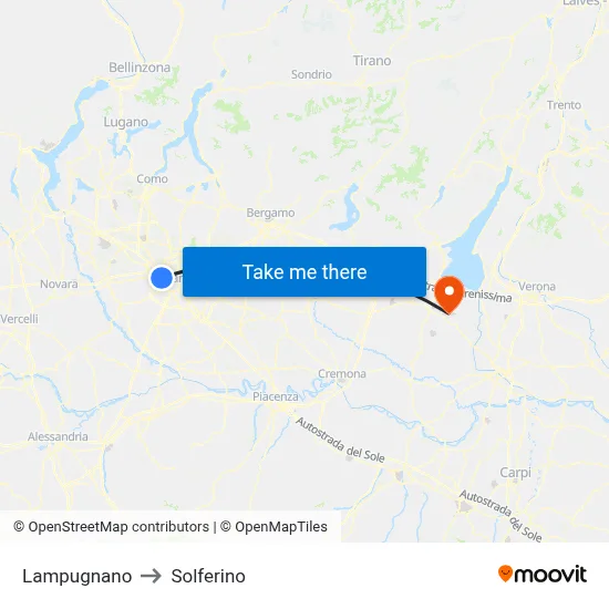 Lampugnano to Solferino map