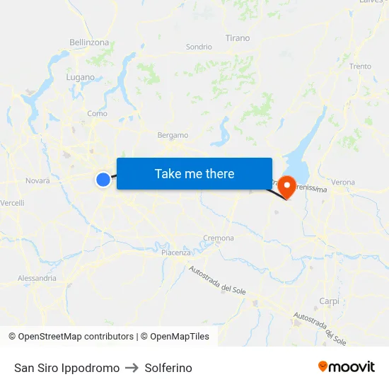 San Siro Ippodromo to Solferino map