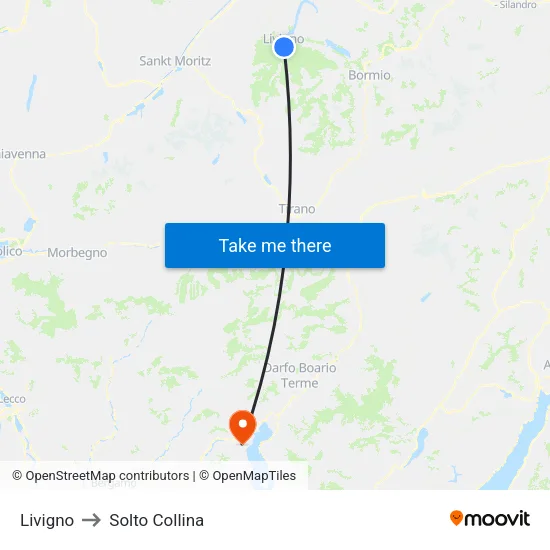 Livigno to Solto Collina map