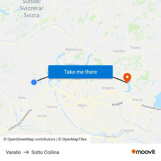 Varallo to Solto Collina map