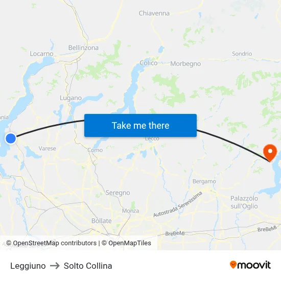 Leggiuno to Solto Collina map