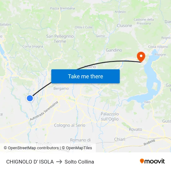 Chignolo D' Isola to Solto Collina map