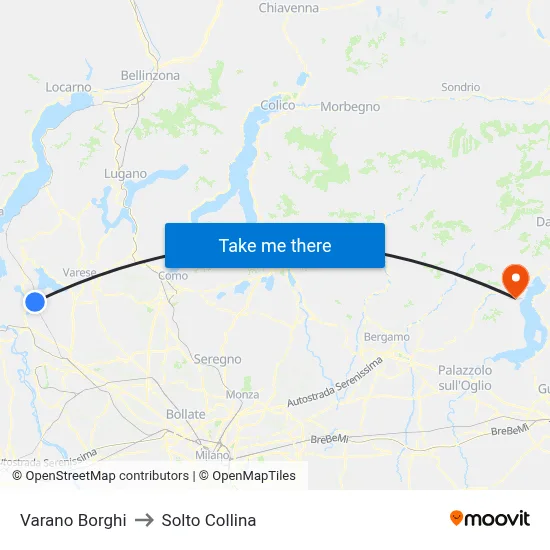 Varano Borghi to Solto Collina map