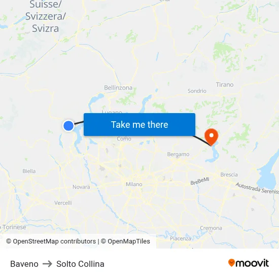 Baveno to Solto Collina map