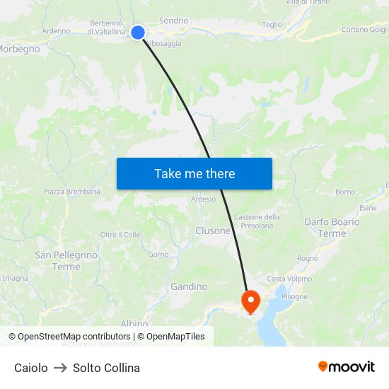 Caiolo to Solto Collina map