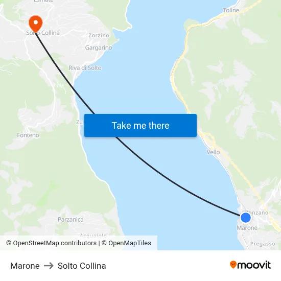 Marone to Solto Collina map