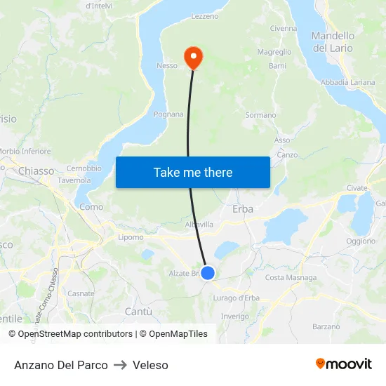 Anzano Del Parco to Veleso map