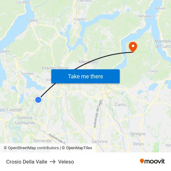 Crosio Della Valle to Veleso map