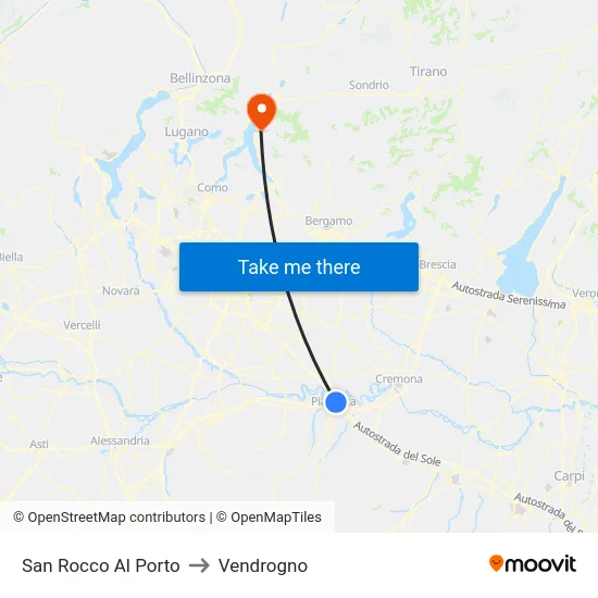 San Rocco Al Porto to Vendrogno map