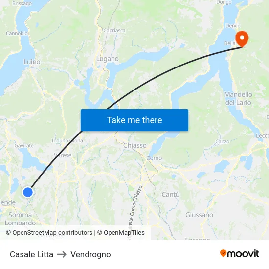 Casale Litta to Vendrogno map