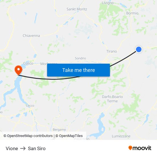 Vione to San Siro map