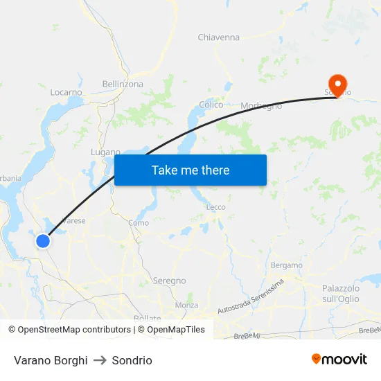 Varano Borghi to Sondrio map