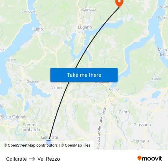 Gallarate to Val Rezzo map