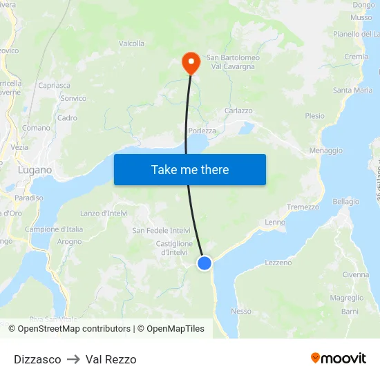 Dizzasco to Val Rezzo map