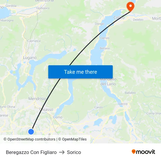 Beregazzo con Figliaro to Sorico map