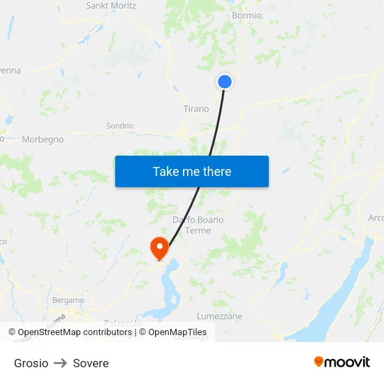 Grosio to Sovere map