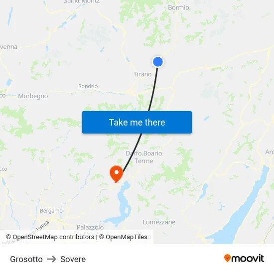 Grosotto to Sovere map