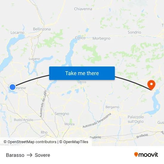 Barasso to Sovere map