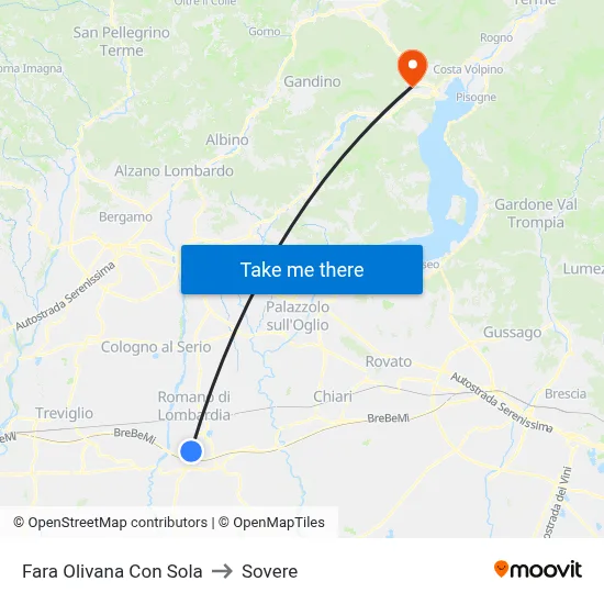 Fara Olivana Con Sola to Sovere map
