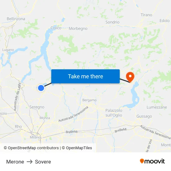 Merone to Sovere map