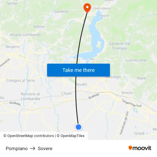 Pompiano to Sovere map