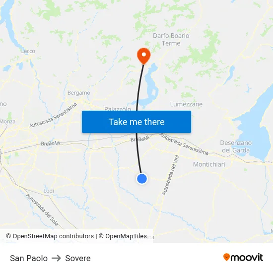 San Paolo to Sovere map