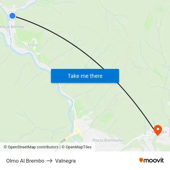 Olmo Al Brembo to Valnegra map