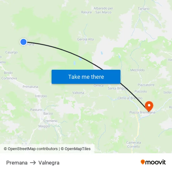 Premana to Valnegra map