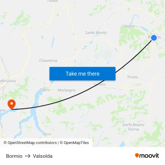 Bormio to Valsolda map