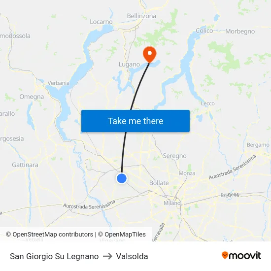 San Giorgio Su Legnano to Valsolda map