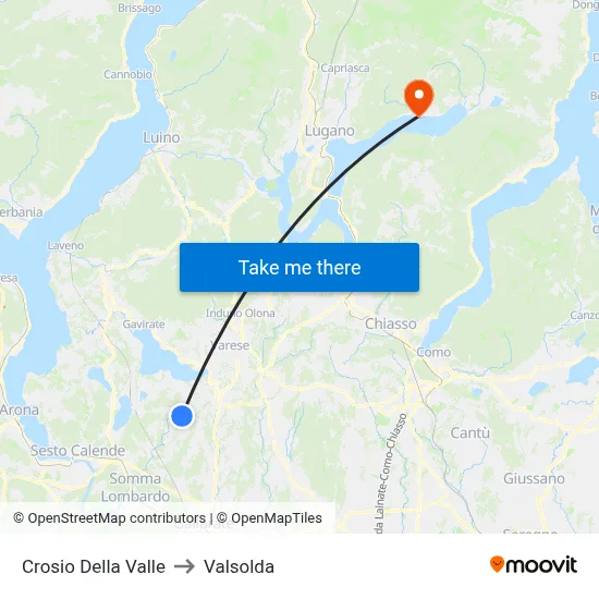 Crosio Della Valle to Valsolda map