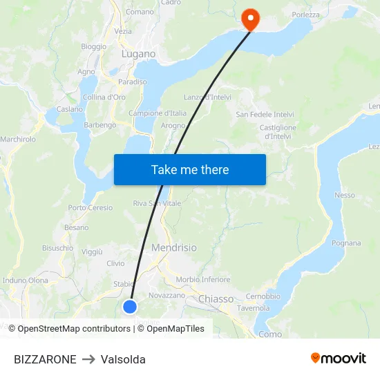 BIZZARONE to Valsolda map