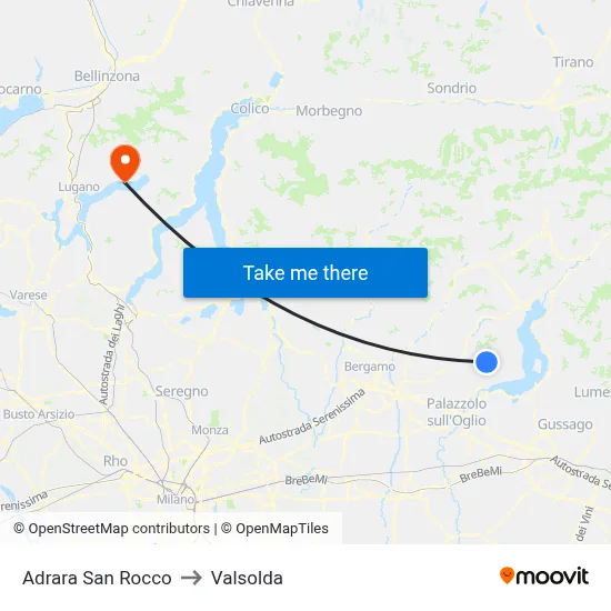 Adrara San Rocco to Valsolda map