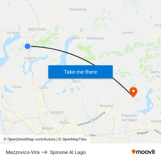 Mezzovico-Vira to Spinone Al Lago map