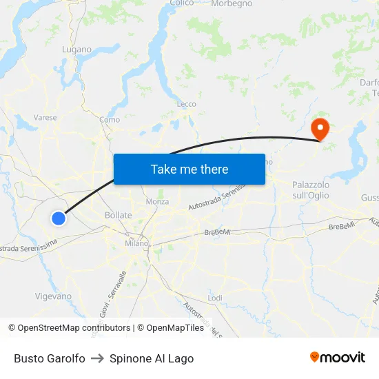 Busto Garolfo to Spinone Al Lago map