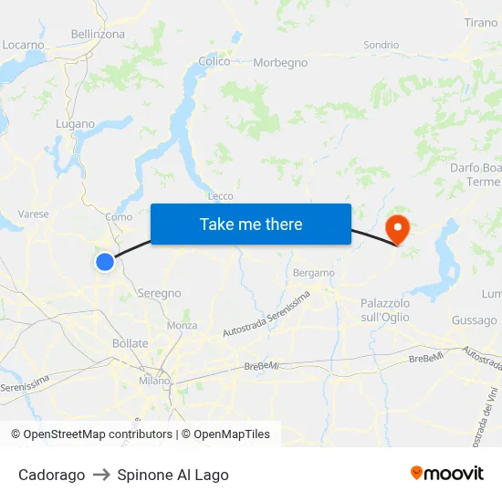 Cadorago to Spinone Al Lago map