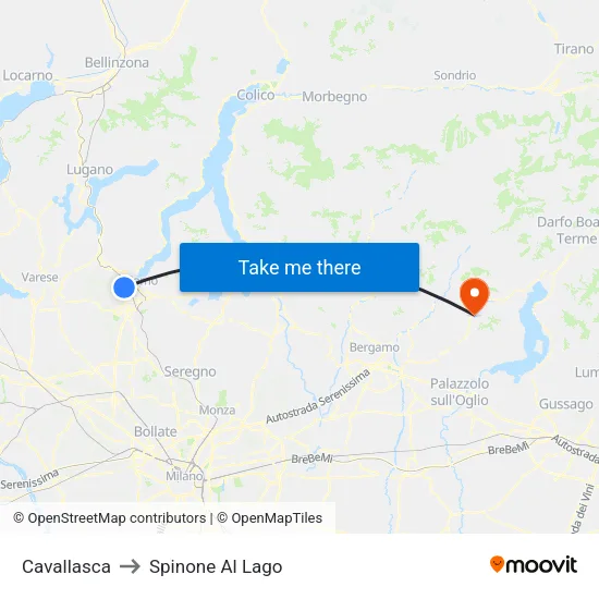 Cavallasca to Spinone Al Lago map