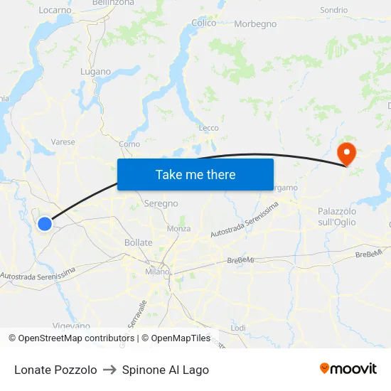 Lonate Pozzolo to Spinone Al Lago map
