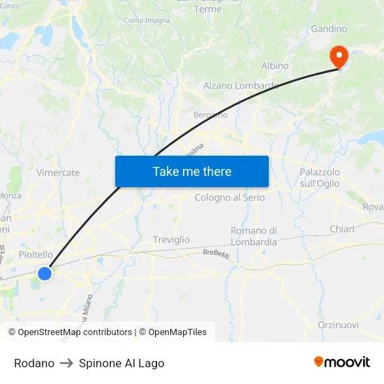 Rodano to Spinone Al Lago map