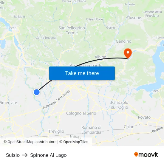 Suisio to Spinone Al Lago map
