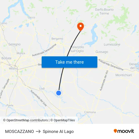 MOSCAZZANO to Spinone Al Lago map