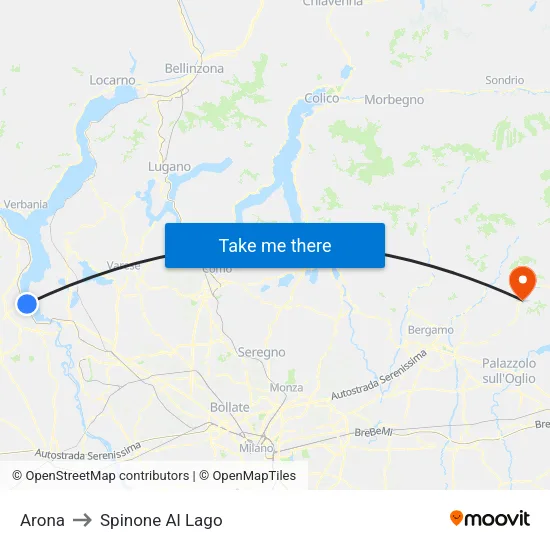 Arona to Spinone Al Lago map