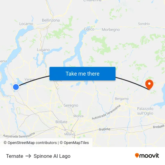 Ternate to Spinone Al Lago map