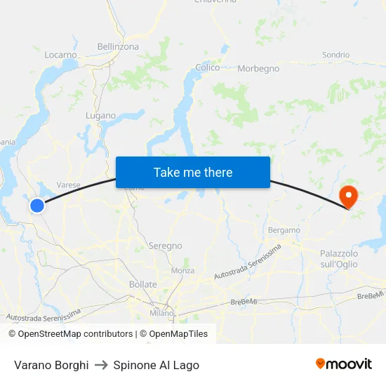 Varano Borghi to Spinone Al Lago map