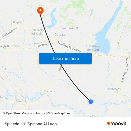 Spineda to Spinone Al Lago map