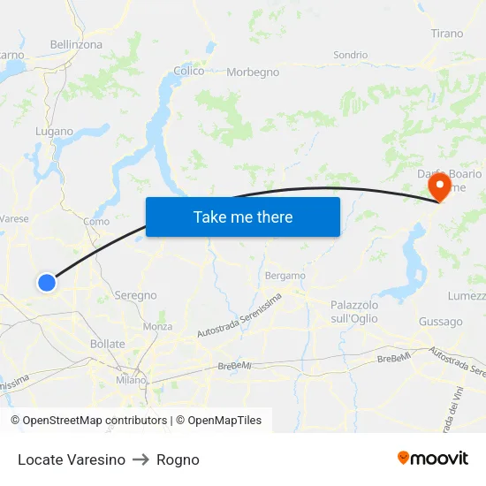 Locate Varesino to Rogno map