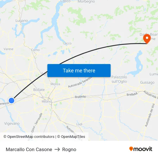 Marcallo con Casone to Rogno map