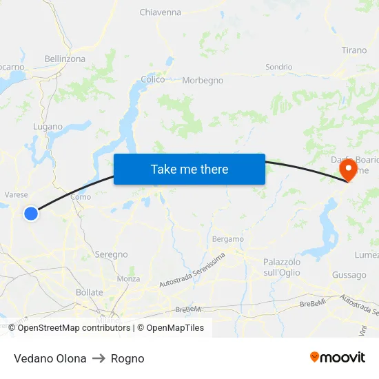 Vedano Olona to Rogno map