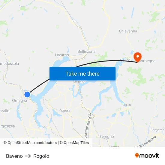 Baveno to Rogolo map