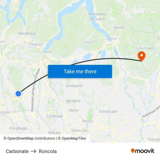 Carbonate to Roncola map
